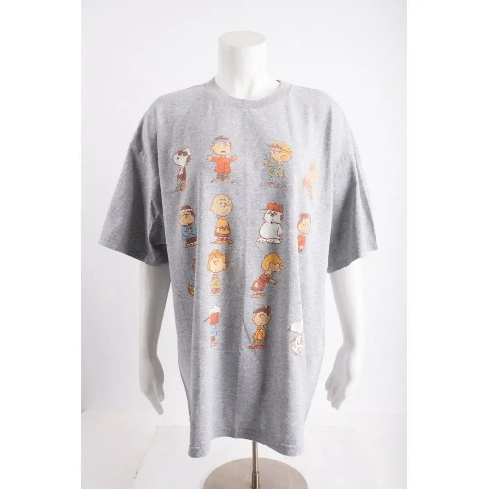 Peanuts Mens T-Shirt Top Shirt Size XL Gray Snoopy Peanuts Characters